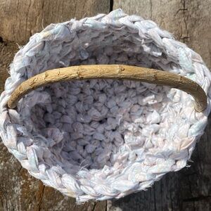 Handmade Woven Fabric Basket - Pale Pastel